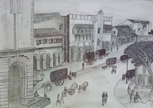 Busy Chatham Street In 1800s