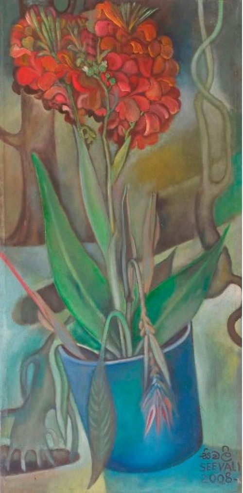 Canas In A Blue Pot