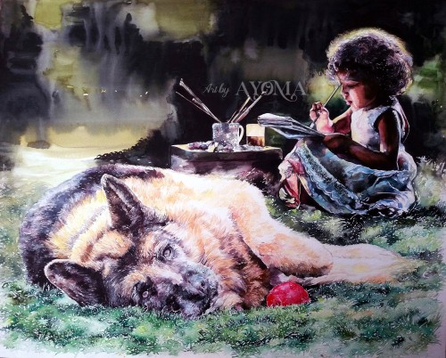 Girl With Dog