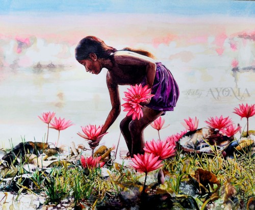 Girl With Flowers.