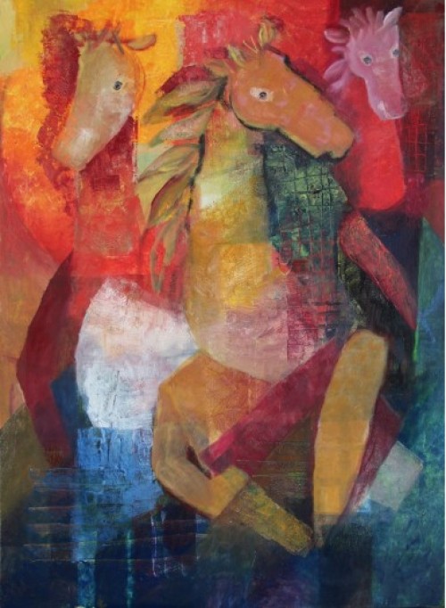 Horses In Red