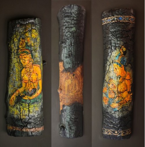 Painted Burned Wood