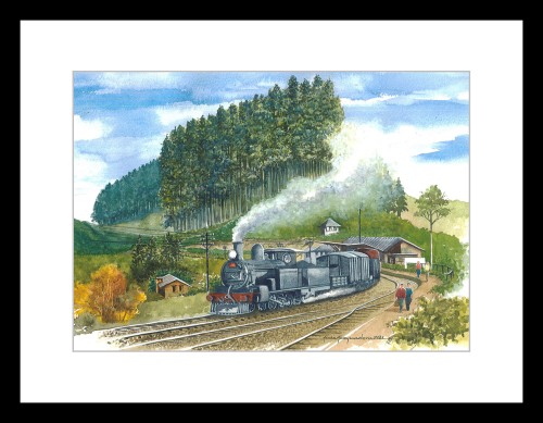 Steam Engine In A Misty Morning