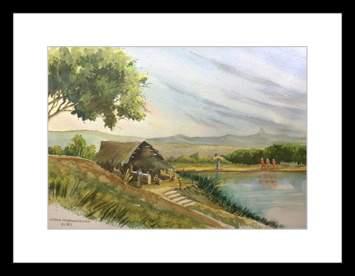 Village Scene In Morning