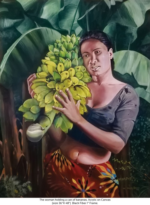 Woman Holding A Can Of Banana